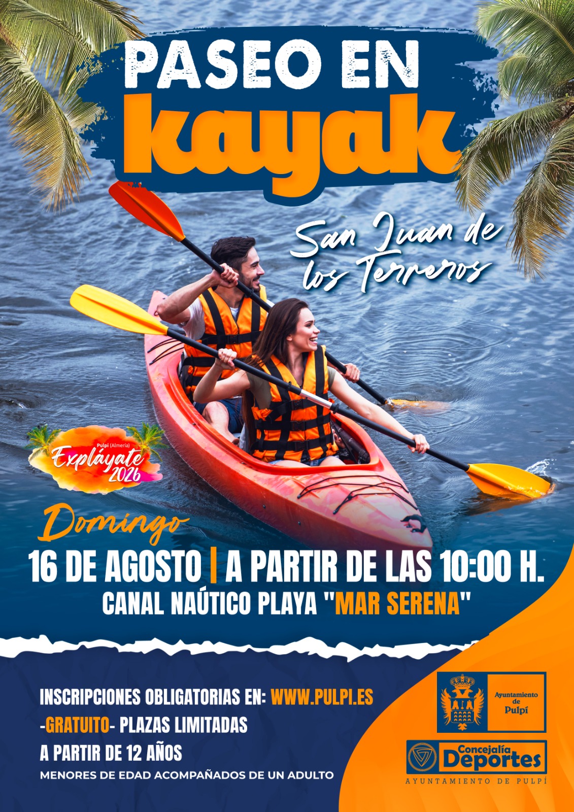 PASEO EN KAYAK 16 AGOSTO EXPLAYATE  2026